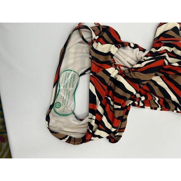 NWT Michael Kors MM8P021 826 Terracotta Zebra Print One-Shoulder Swimsuit 14 - Picture 10 of 10